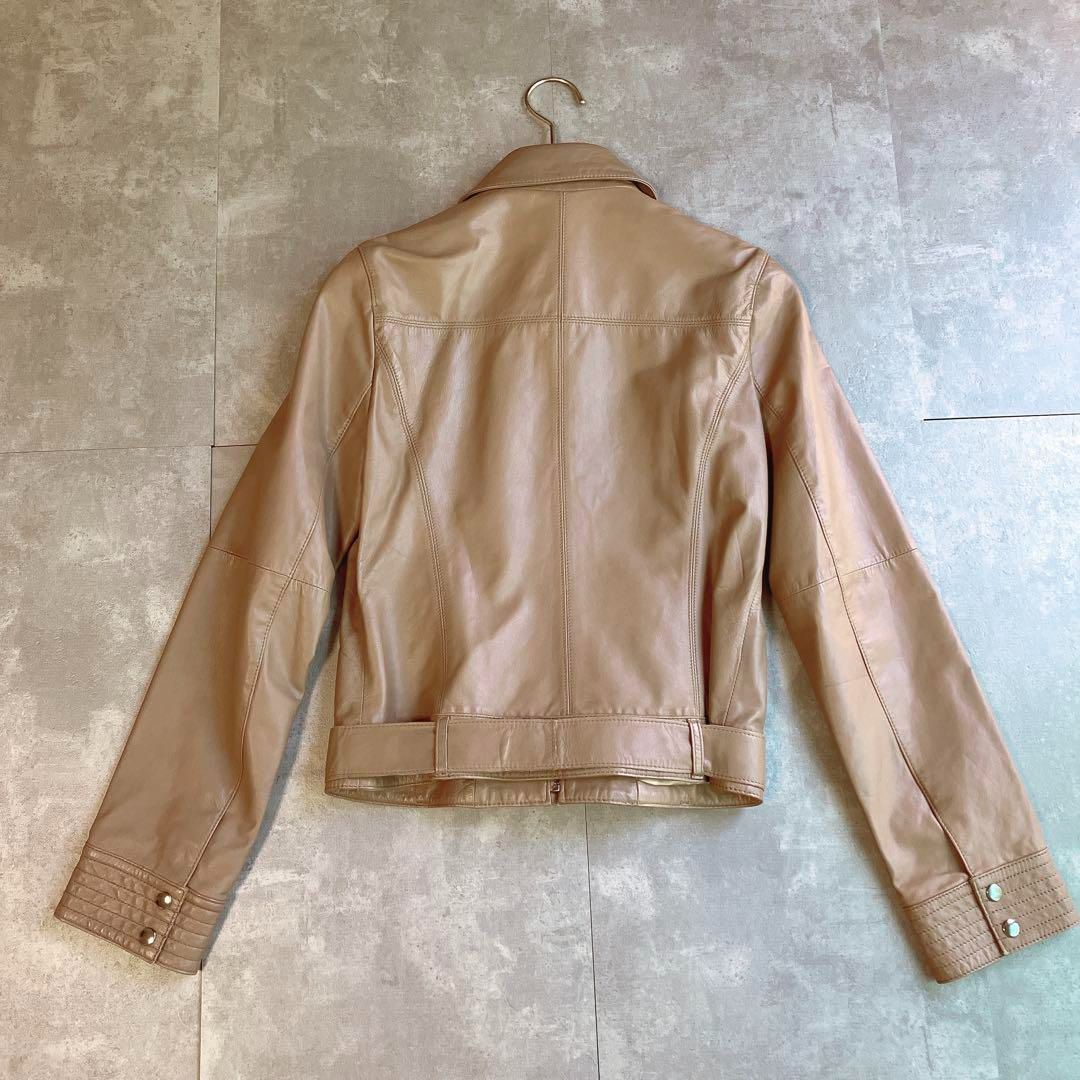 ANAYI アナイ 羊革 レザージャケット ベルト付 取外し可 ブラウン M 羊