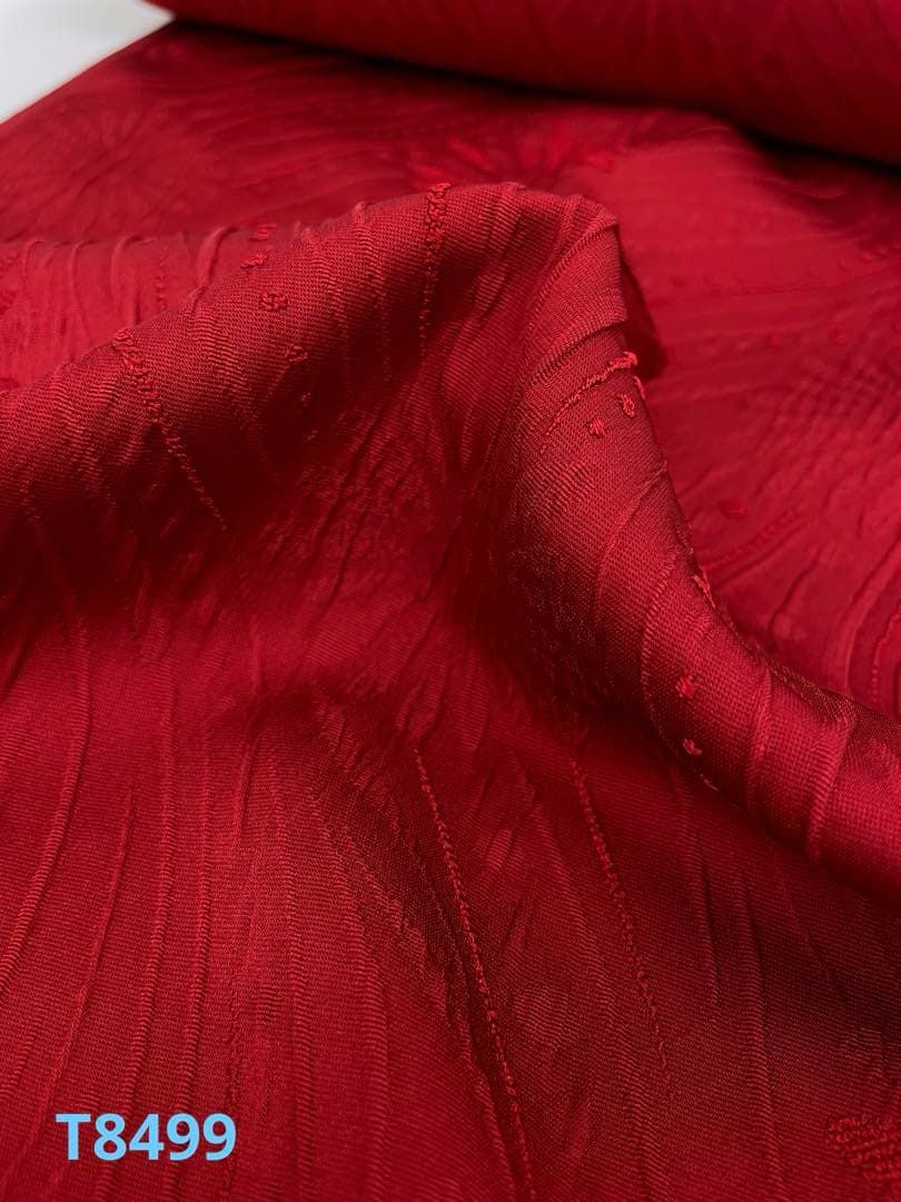 コート地 ふくれ織 紋意匠 朱・緋色 正絹 反物 - メルカリ