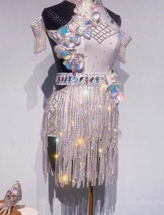 社交ダンスドレス モダンダンス　キラキラ マーメイド オーダーメイド 新品・未使用社交ダンスドレス モダンダンス キラキラ