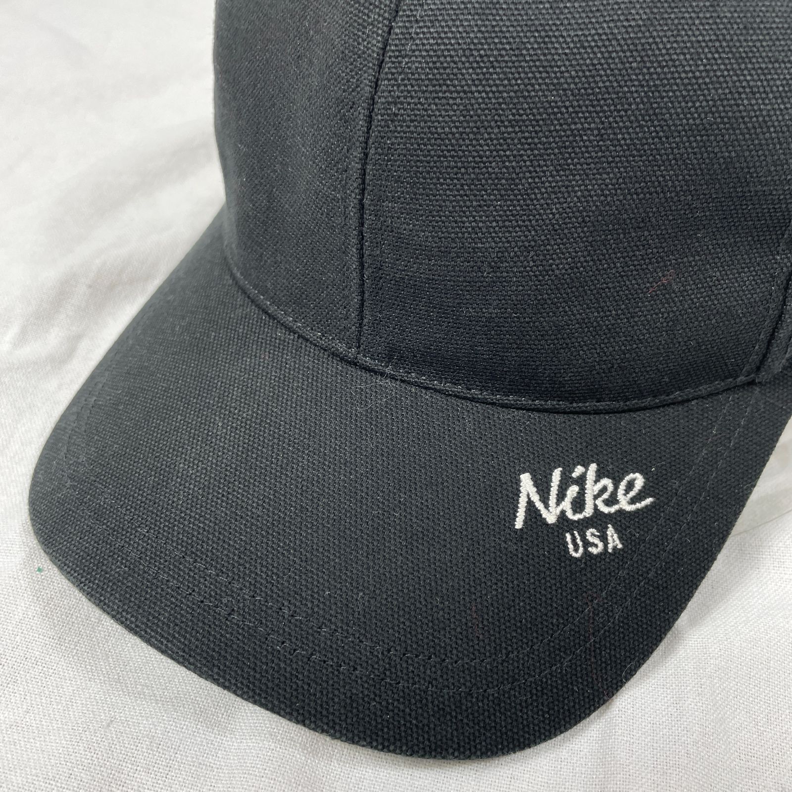 90s NIKE USA 白タグ サイドスウッシュ 刺繍ロゴ 6パネル