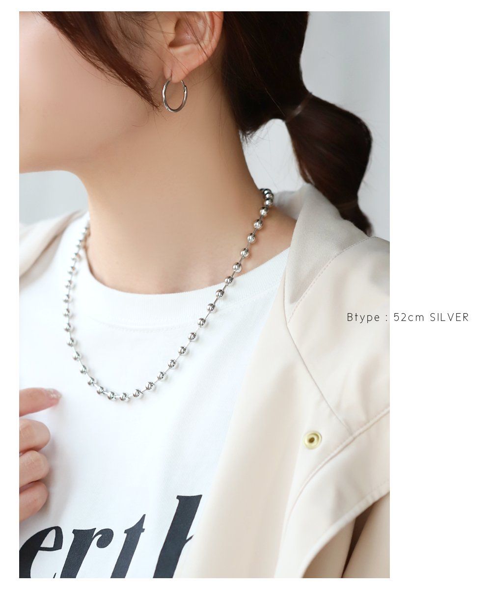 メゾンドドルチェ　grace allinone白♡新品未使用 B：シルバー×52cm】[Cream dot. クリームドット公式] ネックレス