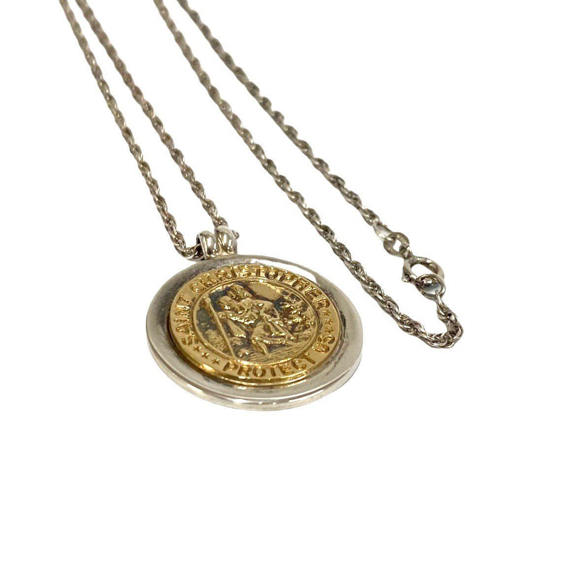 美品 ティファニー セントクリストファー チェーン社外品 シルバー k18