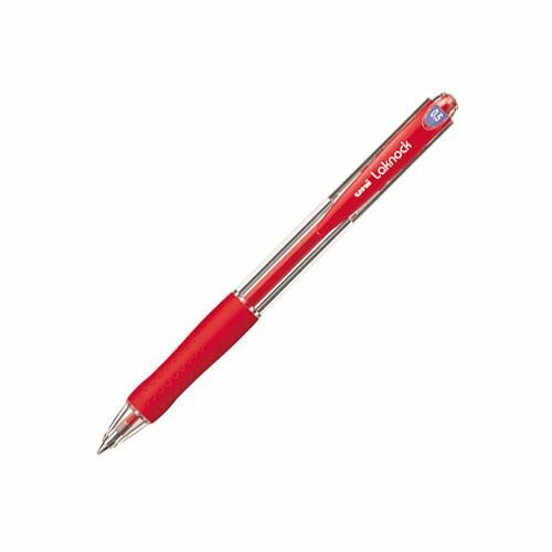 (まとめ）【三菱鉛筆】油性ボールペン ベリー楽ノック0.5mm 赤 SN100-05-15 【×100セット】