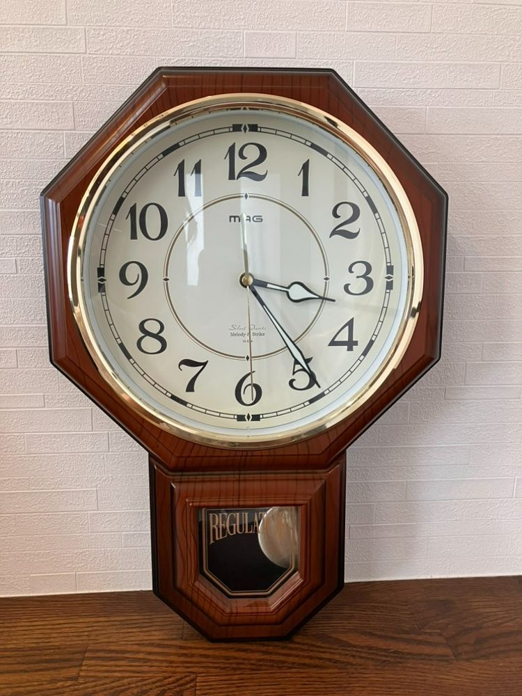 ブラウン木枠　八角★壁掛け振子時計　ゲルリッツ★ヴィンテージ　レトロ ブラウン木枠 八角☆壁掛け振子時計 ゲルリッツ☆ヴィンテージ レトロ