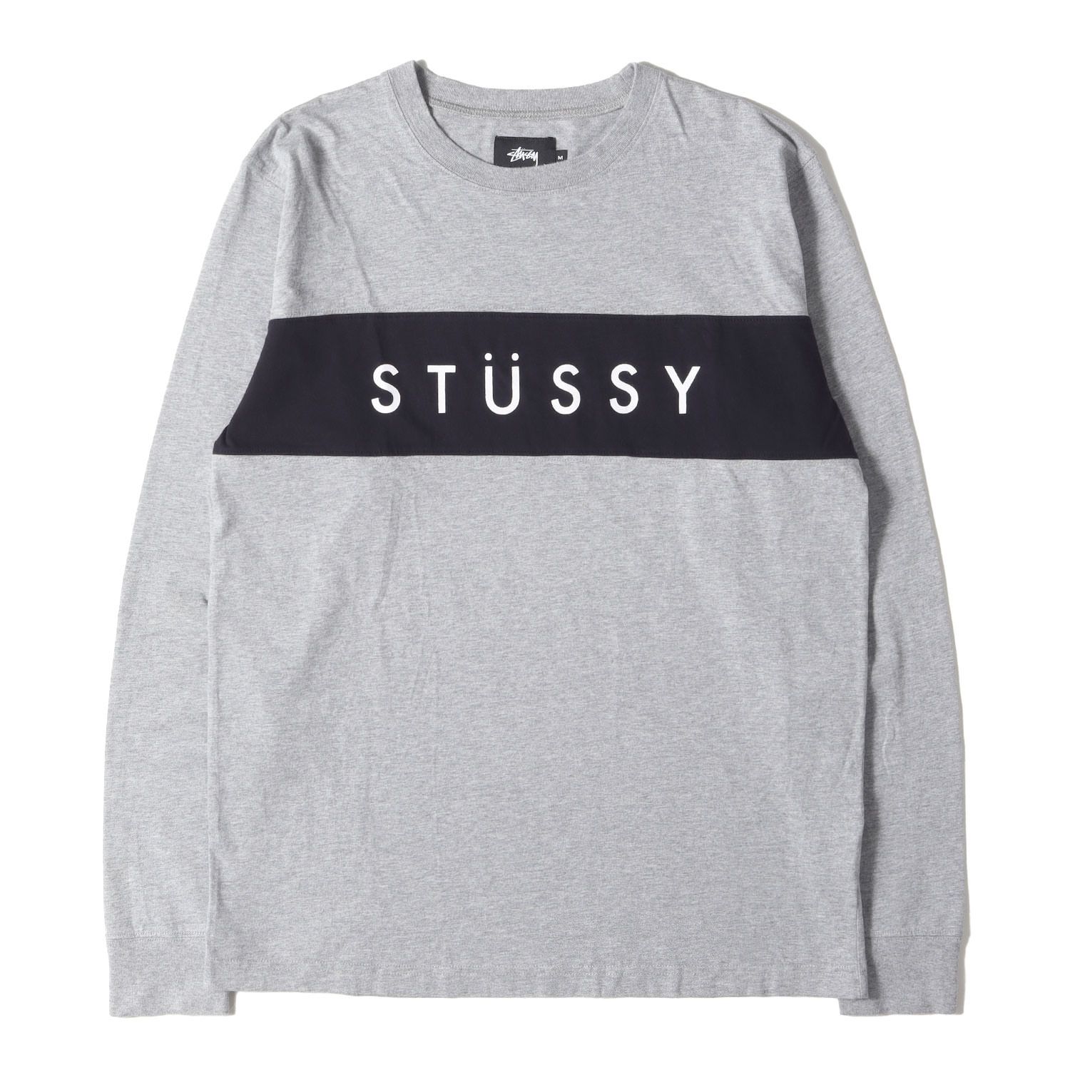 STUSSY ステューシー Tシャツ ヘザーグレー ネイビー サイズ:M 