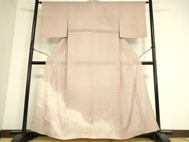 平和屋着物▽訪問着 無双 紗袷 紋紗×絽 草花文 暈し染め 正絹