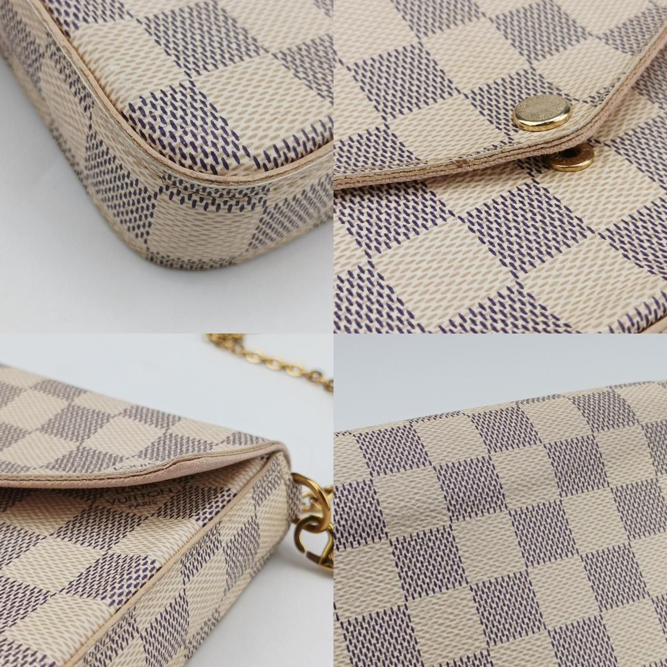 VuittonポシェットフェリシーアズールダミエキャンバスN63106MI2179