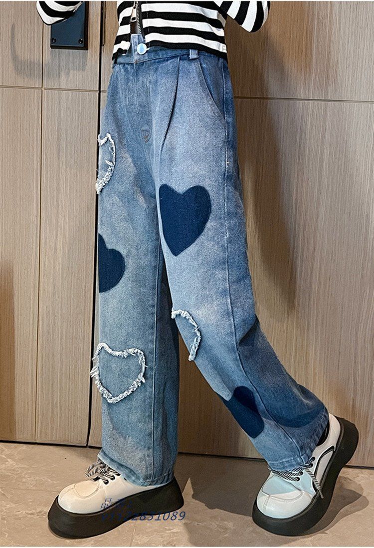 【限定セール，安い】 韓国子供服 デニムパンツ 女の子 カジュアルパンツ ジーンズ 衣装 お出かけ キッズ パンツ ボ運動着 ダンス衣装 パンツ ボ通学 練習着 ゆったり  vii2z831089 パンツ