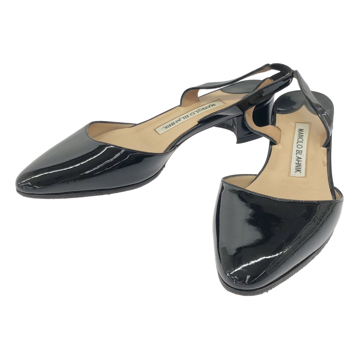 MANOLO BLAHNIK マノロブラニク パテントバックストラップ