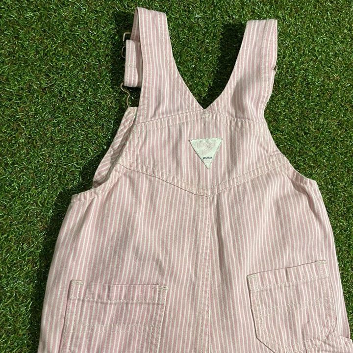 OshKosh ピンク ストライプ オーバーオール　古着 KIDS古着 90s OSHKOSH オシュコシュ ピンクストライプ