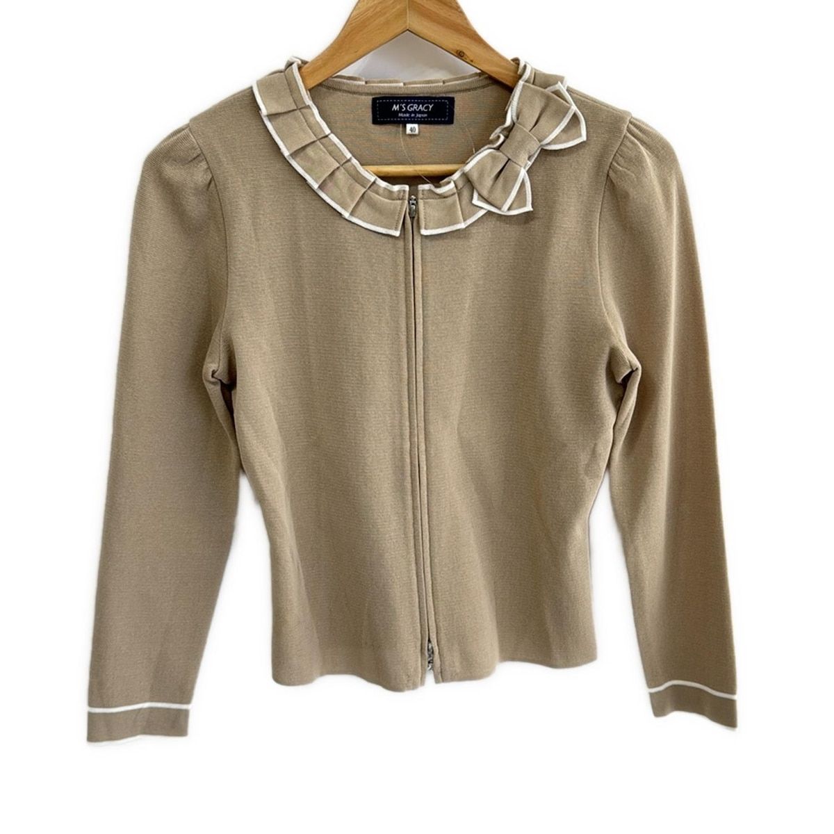 エムズグレイシー ジャケット カーディガン リボン リボン付きトリミングカーディガン | msgracy