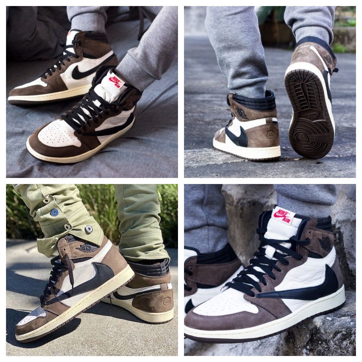 TRAVIS SCOTT × NIKE AIR JORDAN 1 HI OG TS SP SAIL/DARK MOCHA-UNIVERSITY RED/BLACK