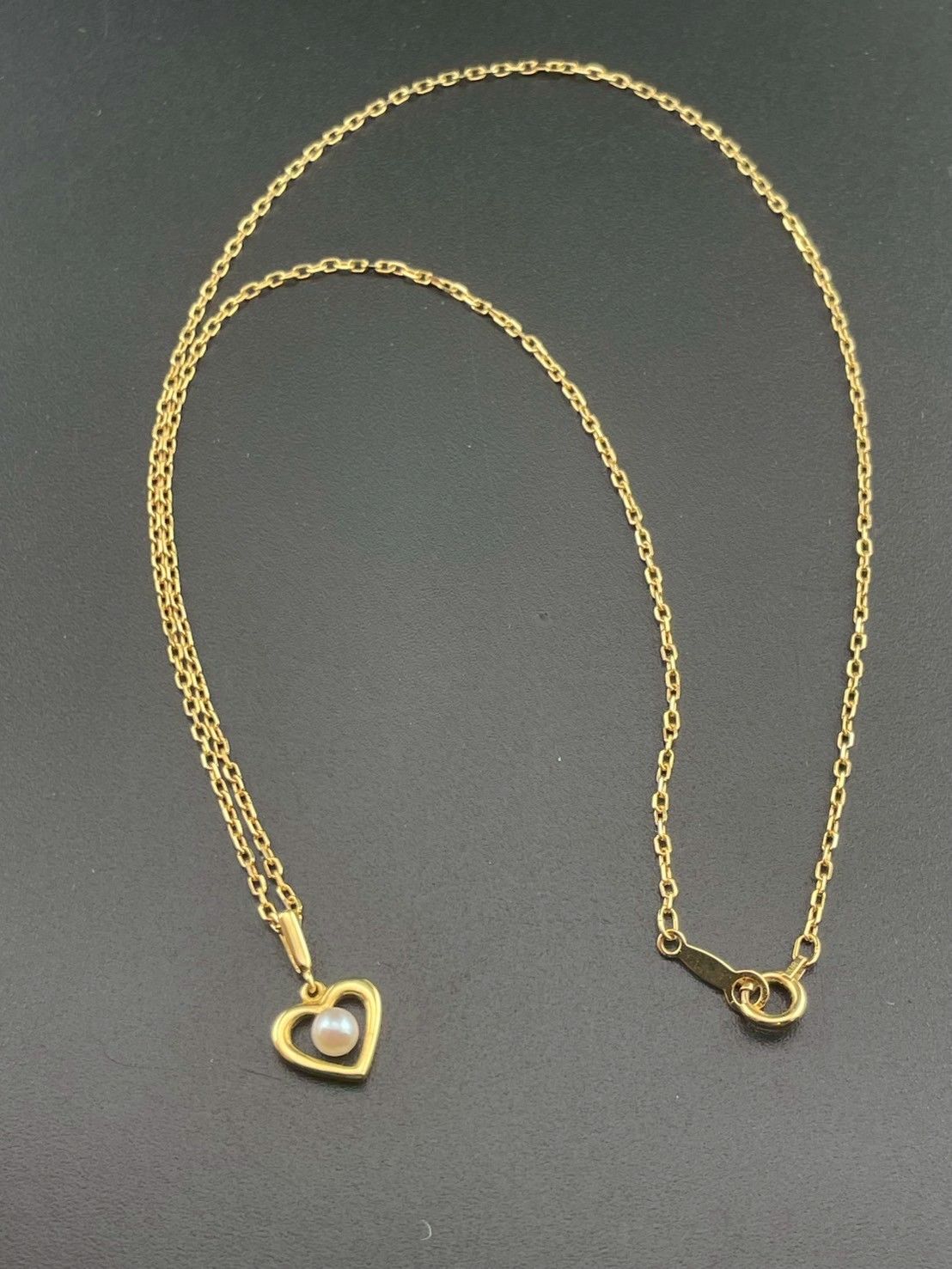 MIKIMOTO K18 ゴールド ハート型 ネックレス MIKIMOTO K18 ゴールド ハート型 ネックレス