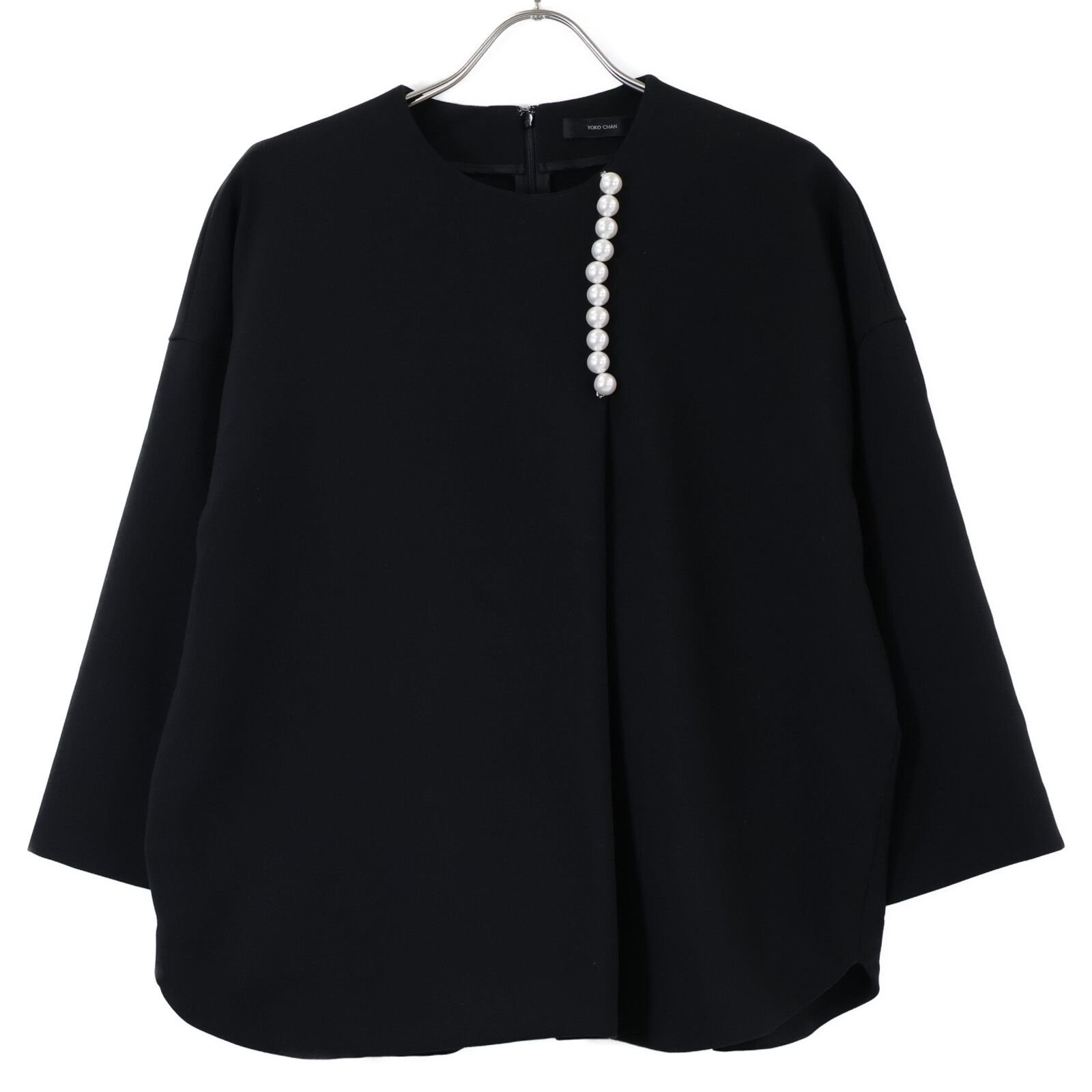 ヨーコチャン YCB-621-268 21年製 ﾌﾞﾗｯｸ ﾊﾟｰﾙ7分袖ﾌﾞﾗｳｽ 40