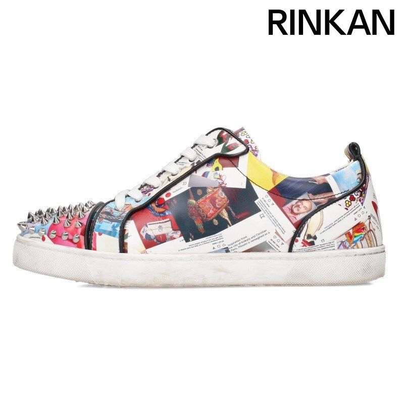 クリスチャンルブタン  SPIKES ORLATO FLAT 総柄スパイクスタッズローカットスニーカー メンズ 42 【2/27～3/18 タイムセール】