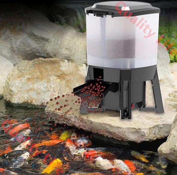 自動給餌器 6L電動魚餌ディスペンサー 水槽用自動タイマー 120°分散給餌設計 水槽の休日 休暇 週末に最適