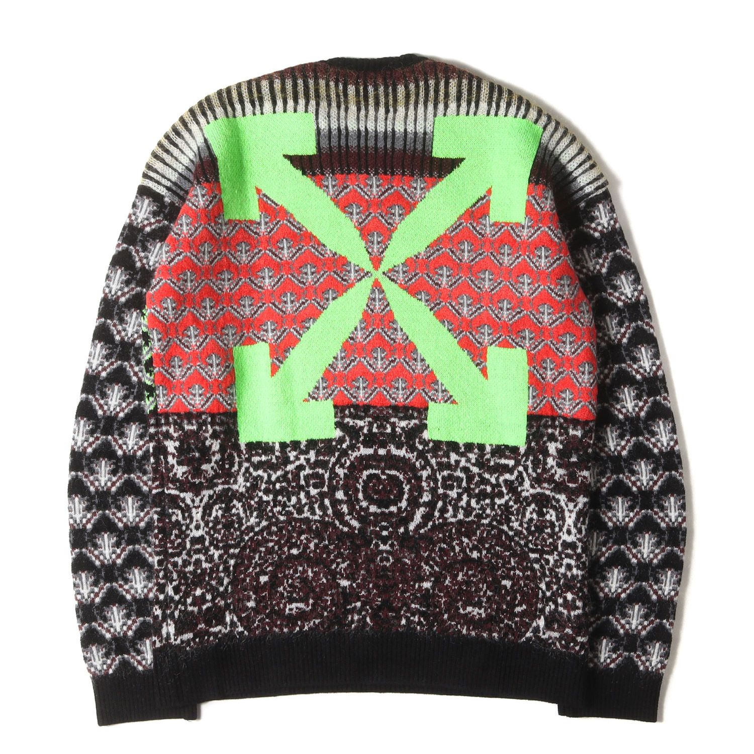 【希少】Off-White オフホワイト ニット セーター ハート クロスアロー 希少】Off-White オフホワイト ニット セーター ハート クロス
