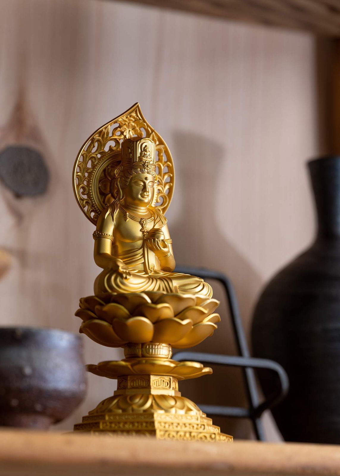 仏像 虚空蔵菩薩 15cm （古美青銅） 仏師：牧田秀雲 原型＿（丑・寅年生まれ）十二支守り本尊 干支 高岡銅器(KSこくうぞうぼさつ) 価格交渉承ります！仏像 虚空蔵菩薩 日本製 牧田秀雲 ｜仏像 虚空