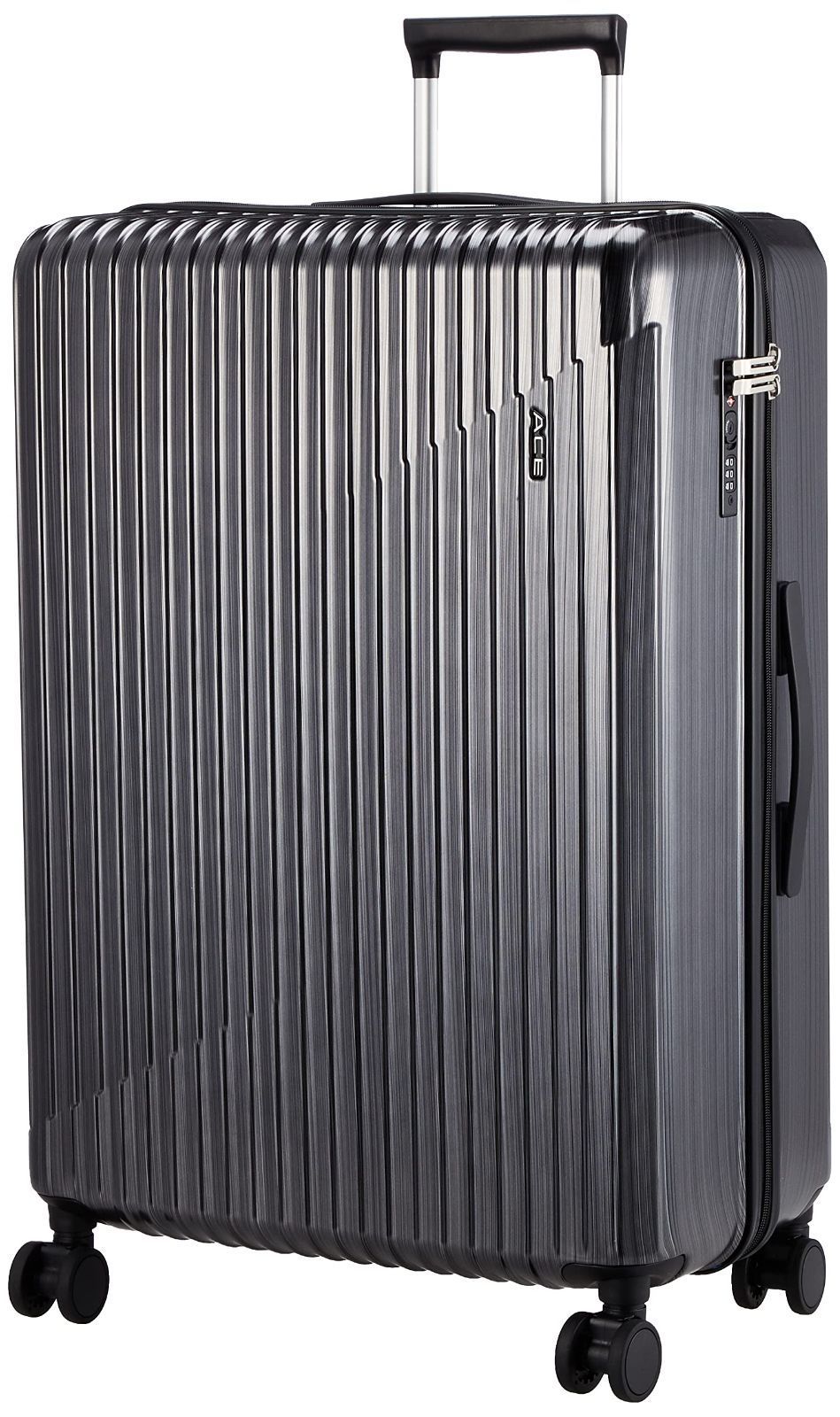 数量 ACE エース スーツケース キャリーケース キャリーバッグ 大型 大容量 ｌサイズ 7泊8日 8泊9日 9泊10日 85L キャスターストッパー 双輪キャスター 4.4kg クレスタ2 No.06938 ブラックヘアライン