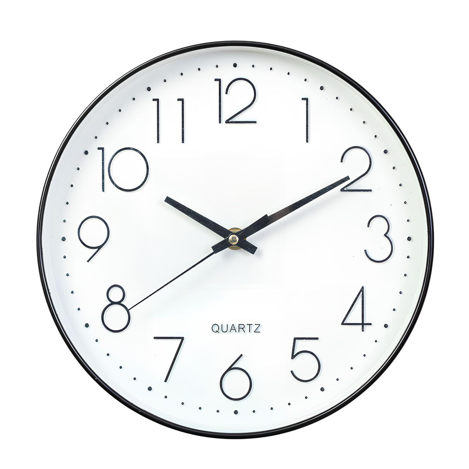 新品 【Oblivi】掛け時計 電波時計 おしゃれ 北欧 連続秒針 静音 壁掛け時計 掛時計 自宅 寝室 部屋飾り 贈り物 インテリア 大数字 見やすい 30cm（黒と白）