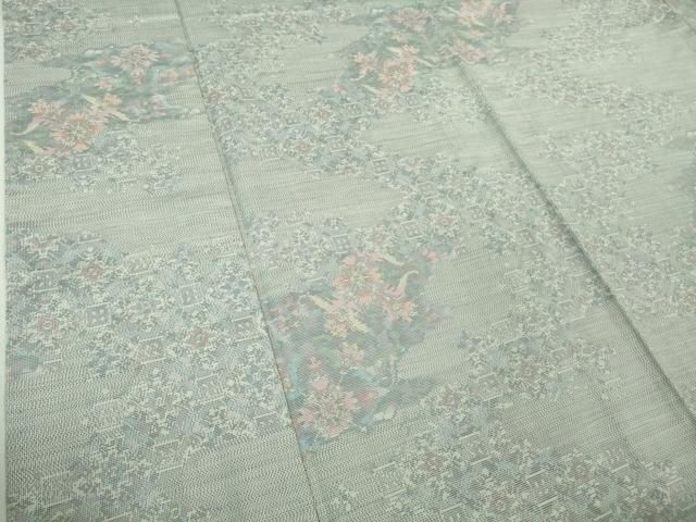 平和屋着物□極上 本場大島紬 白大島 単衣 総絣 道長花文 逸品 未使用