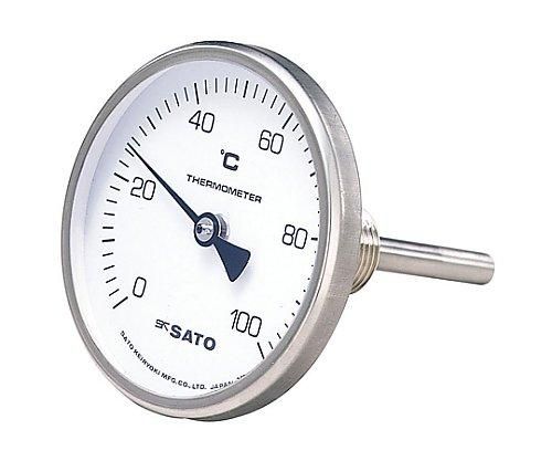 2営業日で発送 佐藤計量器製作所 バイメタル式温度計 2110-22 0～100℃ 100mm BM-T-75S 1セット