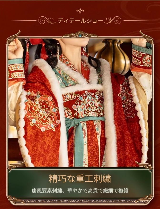 新品未使用 漢服 豪華刺繍デザイン 中国風 唐風デザイン 背子