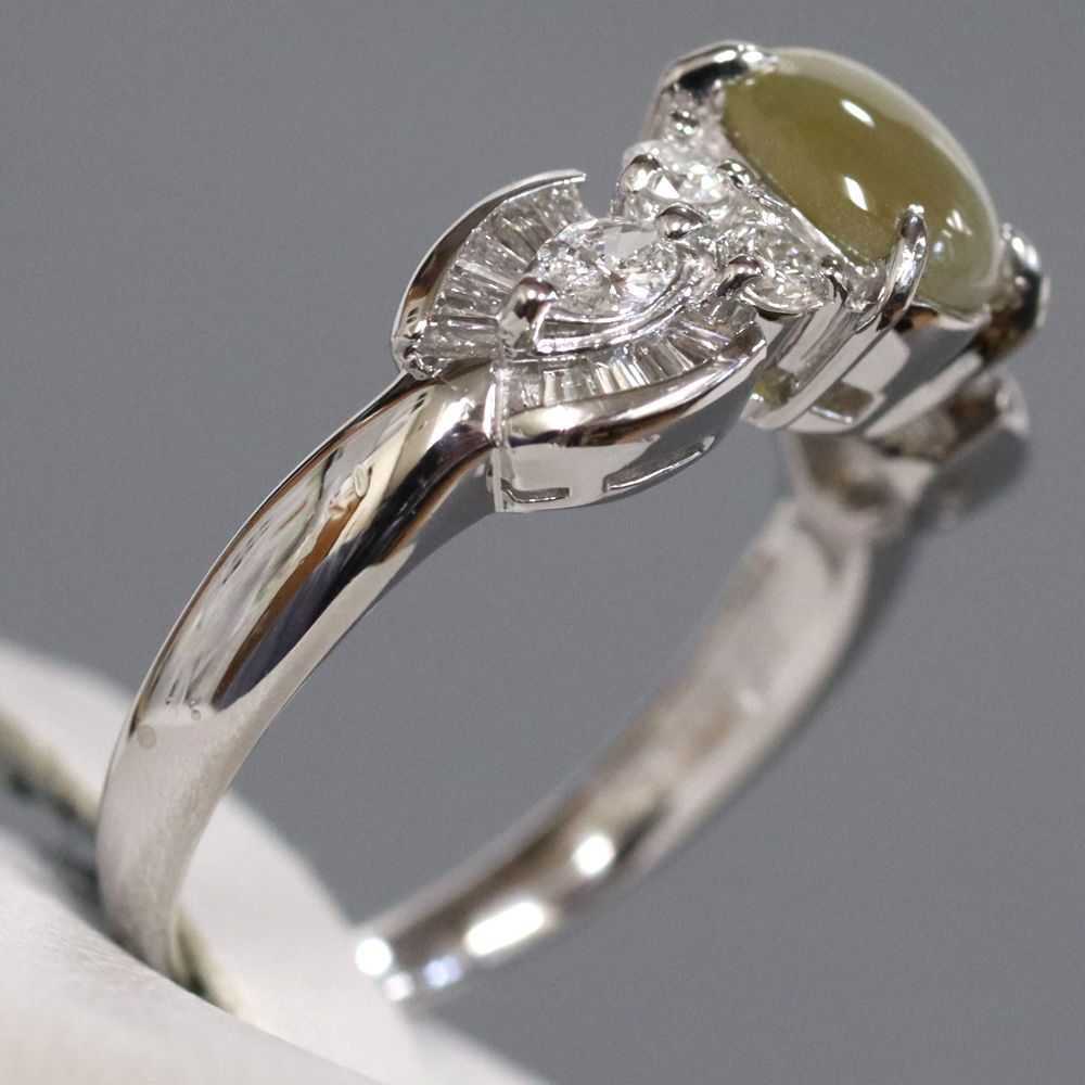 希少　サファイア　クリソベリルキャッツアイ　pt900リング 楽天市場】クリソベリルキャッツアイ 5.06ct リング 13号 PT900