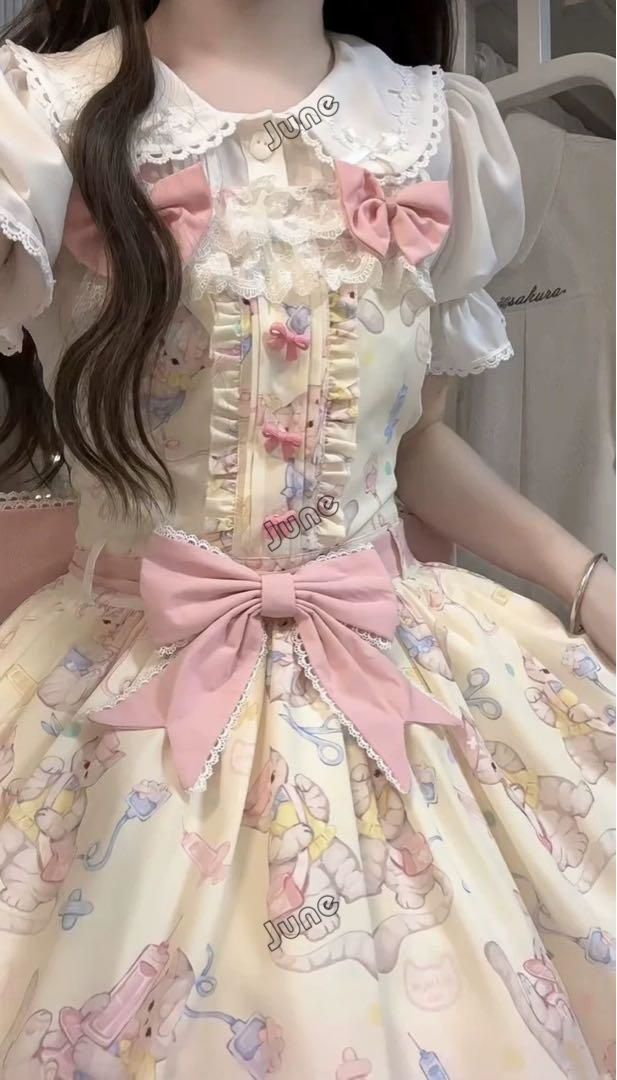 スイートロリータセットアップ?ミニ丈お出かけ女子会デートに最適