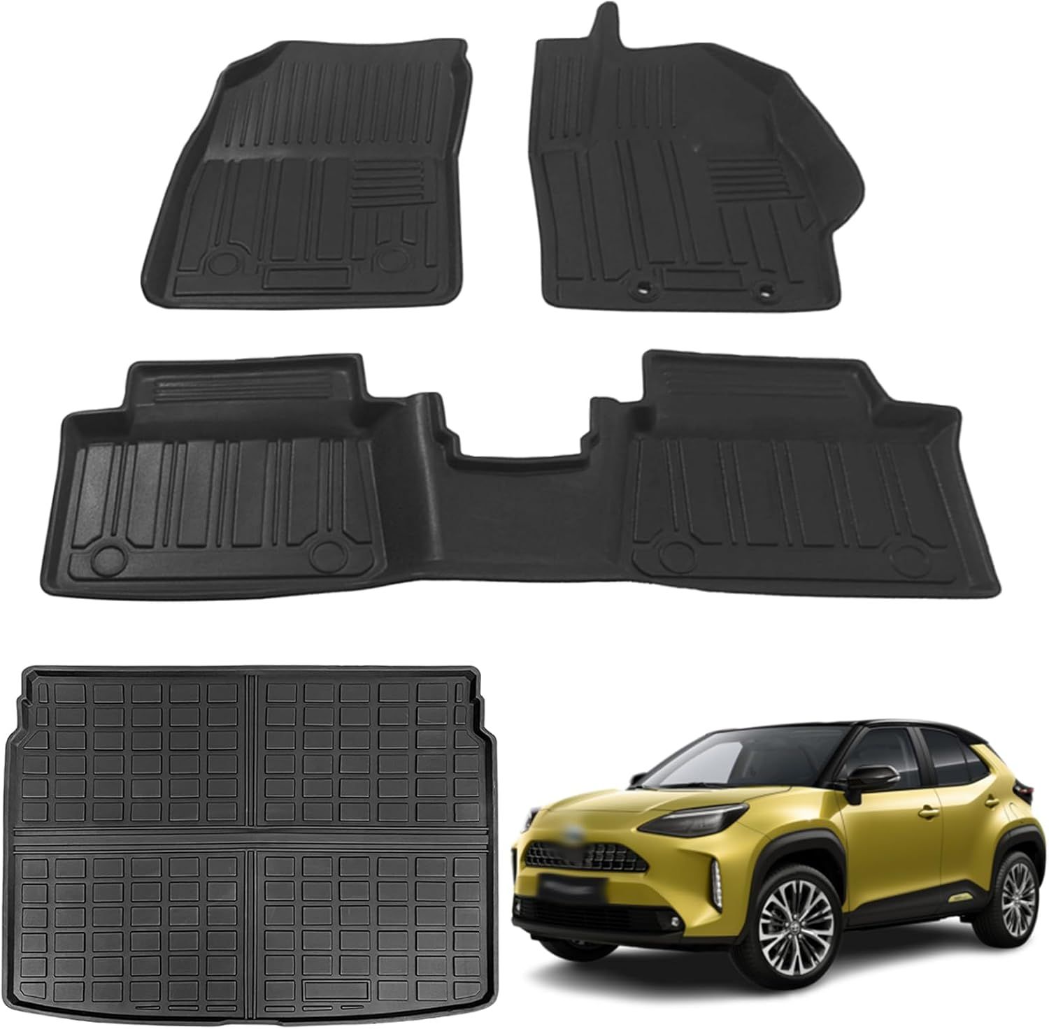 トヨタ ヤリスクロス 3Dフロアマット ラゲッジマット カーマット ヤリスクロス フロアマット TOYOTA YARIS CROSS 立体フロアマット TPE素材 防水マット 滑り防止 耐汚れ 立体タイプマット 内装 カスタムパーツ 車種専用設計 取付簡単