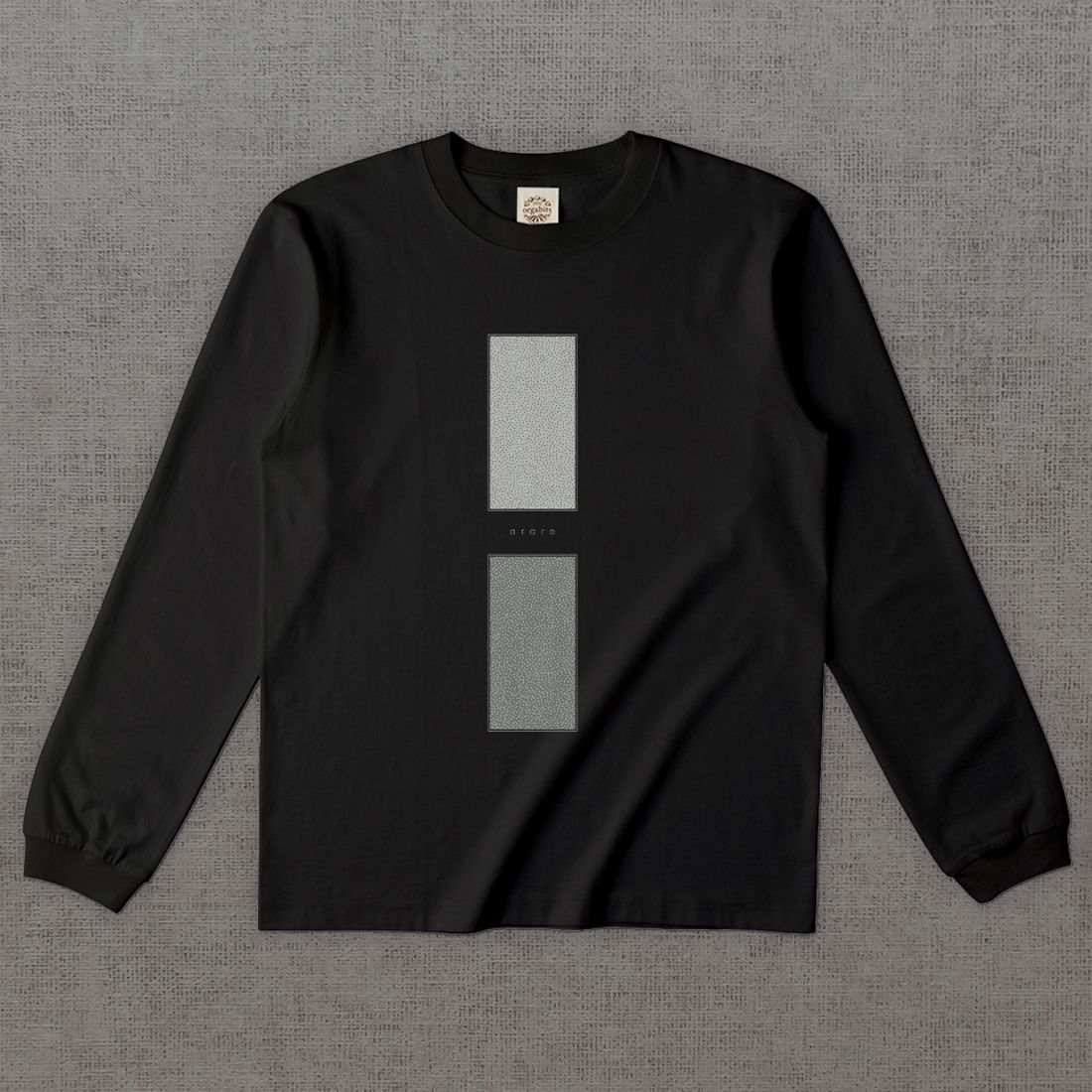 和柄長袖Tシャツ　小紋 霰 -墨・角- ［長袖］