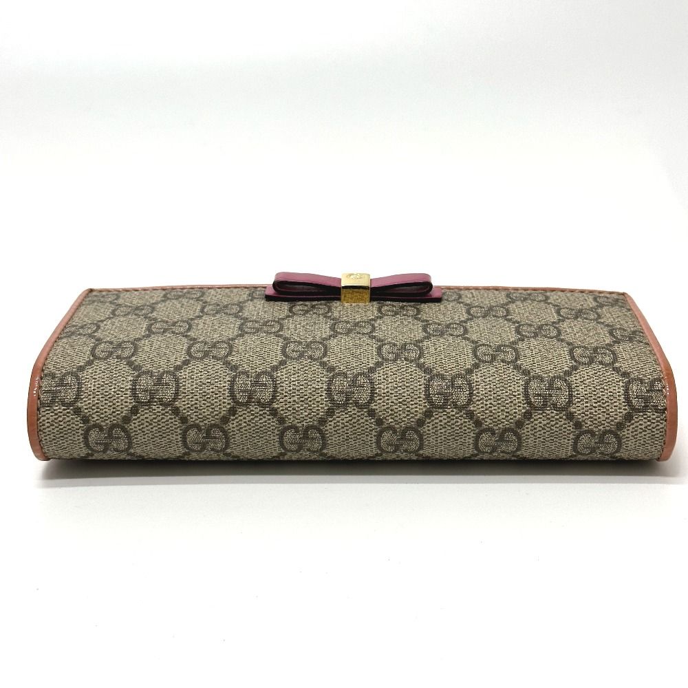 GUCCI グッチ 長財布 リボン GG 388679 GGキャンバス/レザー