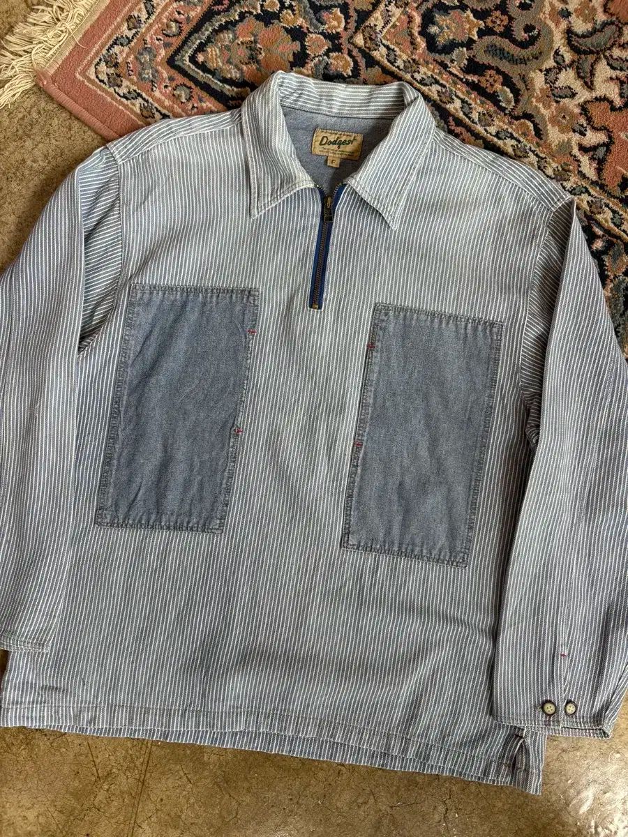 Dodgest ヒッコリース パッチ ハーフジップアップ