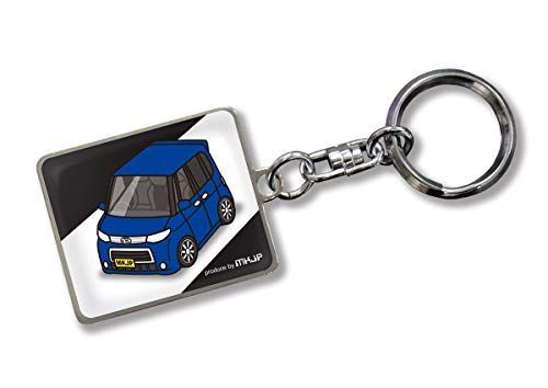 ブルー [MKJP] カスタムキーホルダー ダイハツ タント カスタム L375S ベース：ブラック 車カラー：ブルー