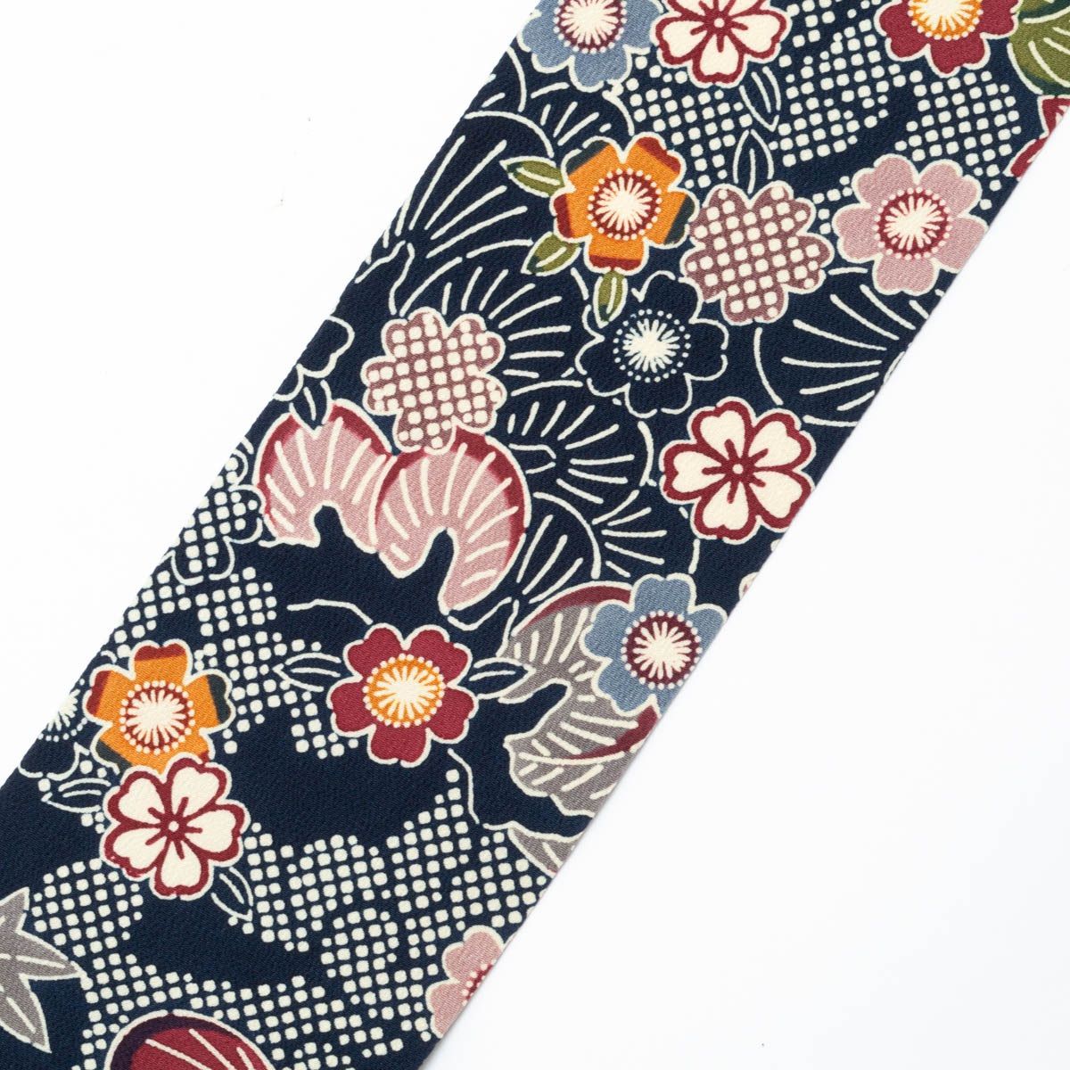 栗山吉三郎 ちりめん 和染 紅型 九寸 名古屋帯 新品 未仕立て 栗山吉三郎 名古屋帯 栗山紅型 和染紅型 紅型染 濃水色 月下