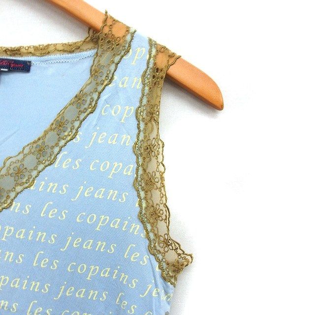 レコパン LES COPAINS jeans ロゴプリント レース タンクトップ