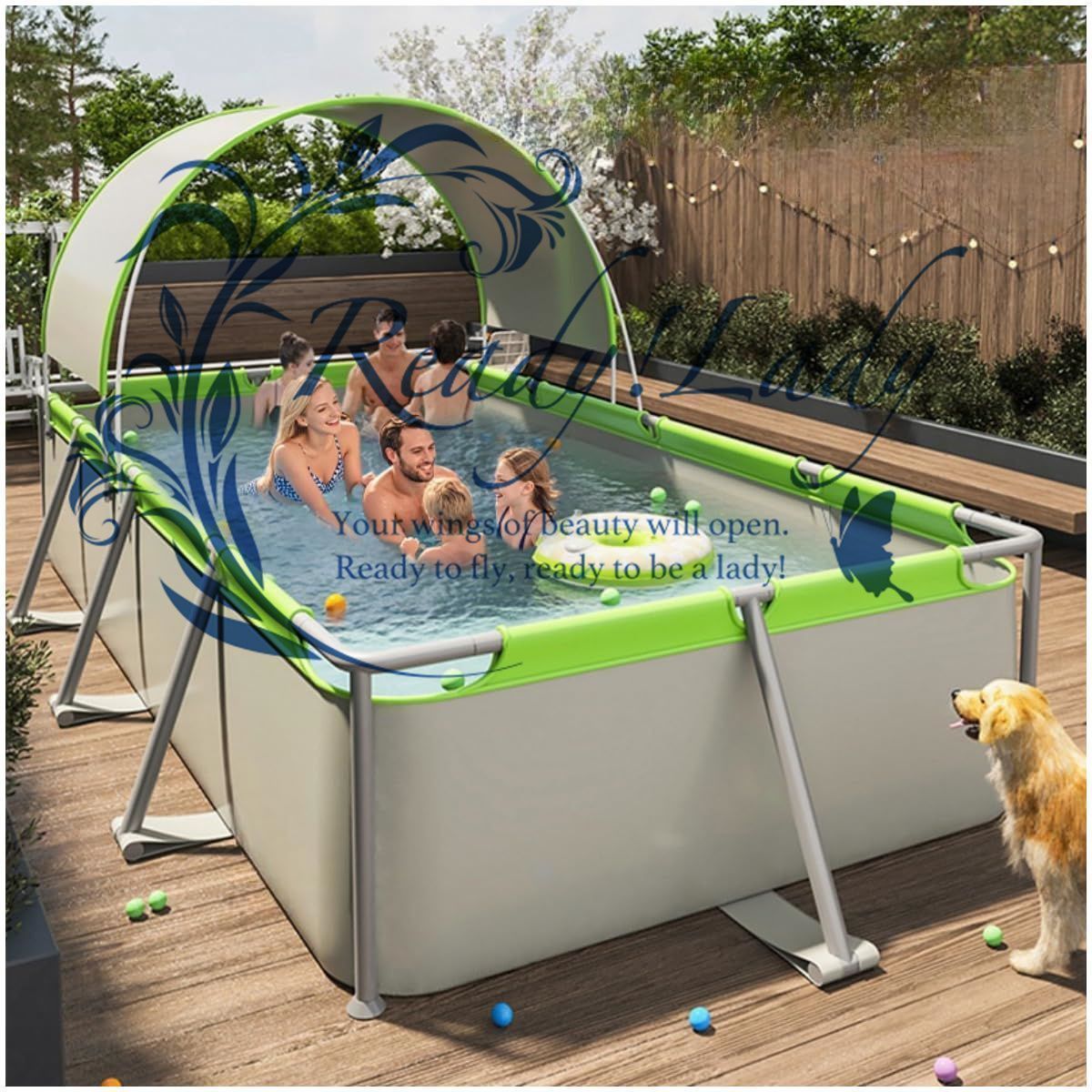 非膨張式 プール 大型 空気入れ不要 ビニールプール 3M グレー Amazon | LUNING 【新改良 非膨張式】プール 大型 空気入れ不要