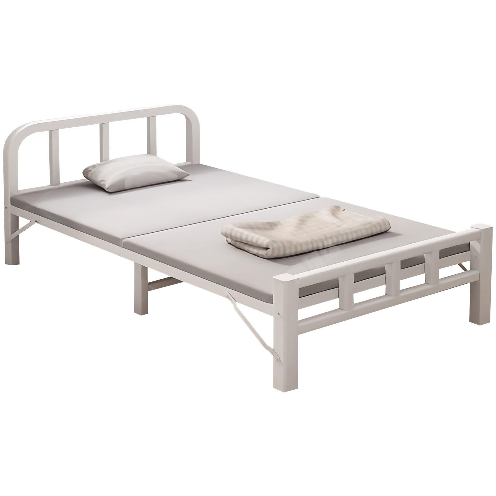 数量 手すり パイプベッド 一人暮らし リクライニング 組立不要 室内外兼用 ホワイト 簡易 コンパクト収納 シングル 70cm 折りたたみベッド Artispro