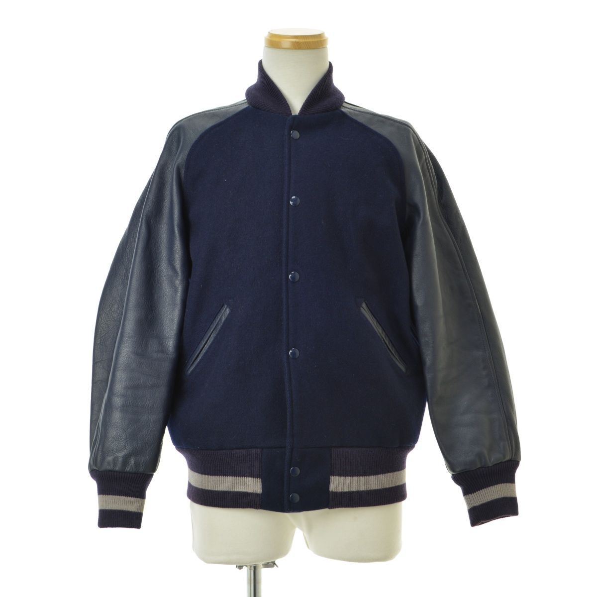40【SKOOKUM / スクーカム】メルトン×レザー スタジャン ヴァー