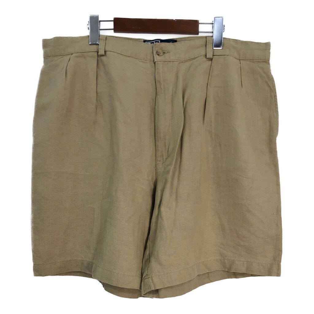 90年代 Polo by Ralph Lauren ポロ ラルフローレンTYLER SHORT 2タック リネン ショートパンツ 大きいサイズ メンズ W40 古着 T8903