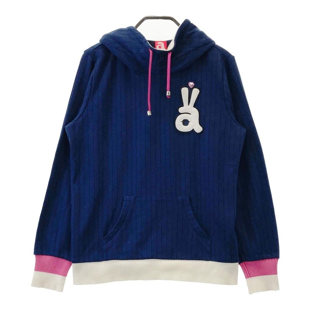 サイズ：40 ARCHIVIO アルチビオ パーカー ストライプ柄 ネイビー系