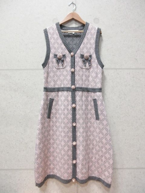 美品】Super Beauty スーパービューティー ニットワンピース 総柄