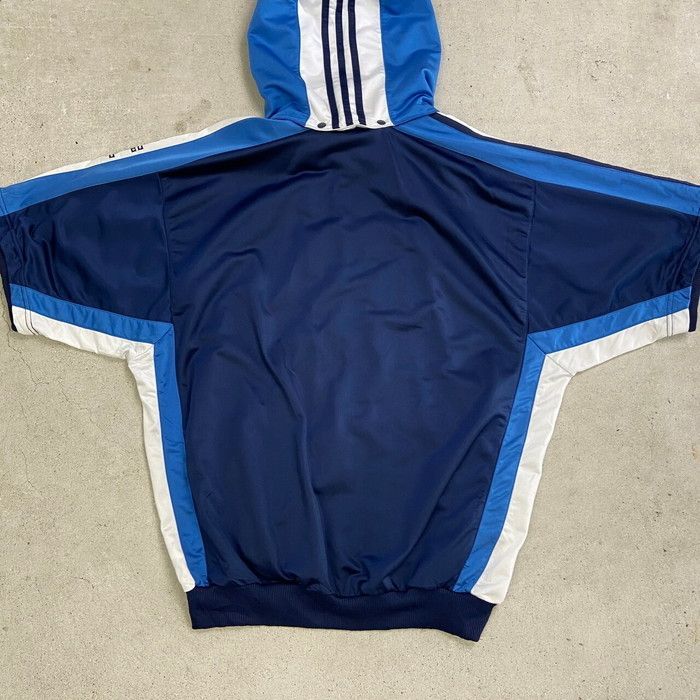 90s adidas ワンポイント トラックジャケット 半袖 ヴィンテージ O k□90s□アディダス/adidas トレフォイルロゴ刺繍 トラック