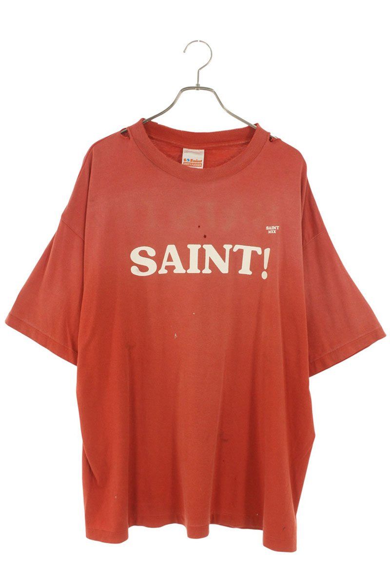 セントマイケル SM-HR8-0000-027 ロゴプリントヴィンテージ加工Tシャツ メンズ XXL