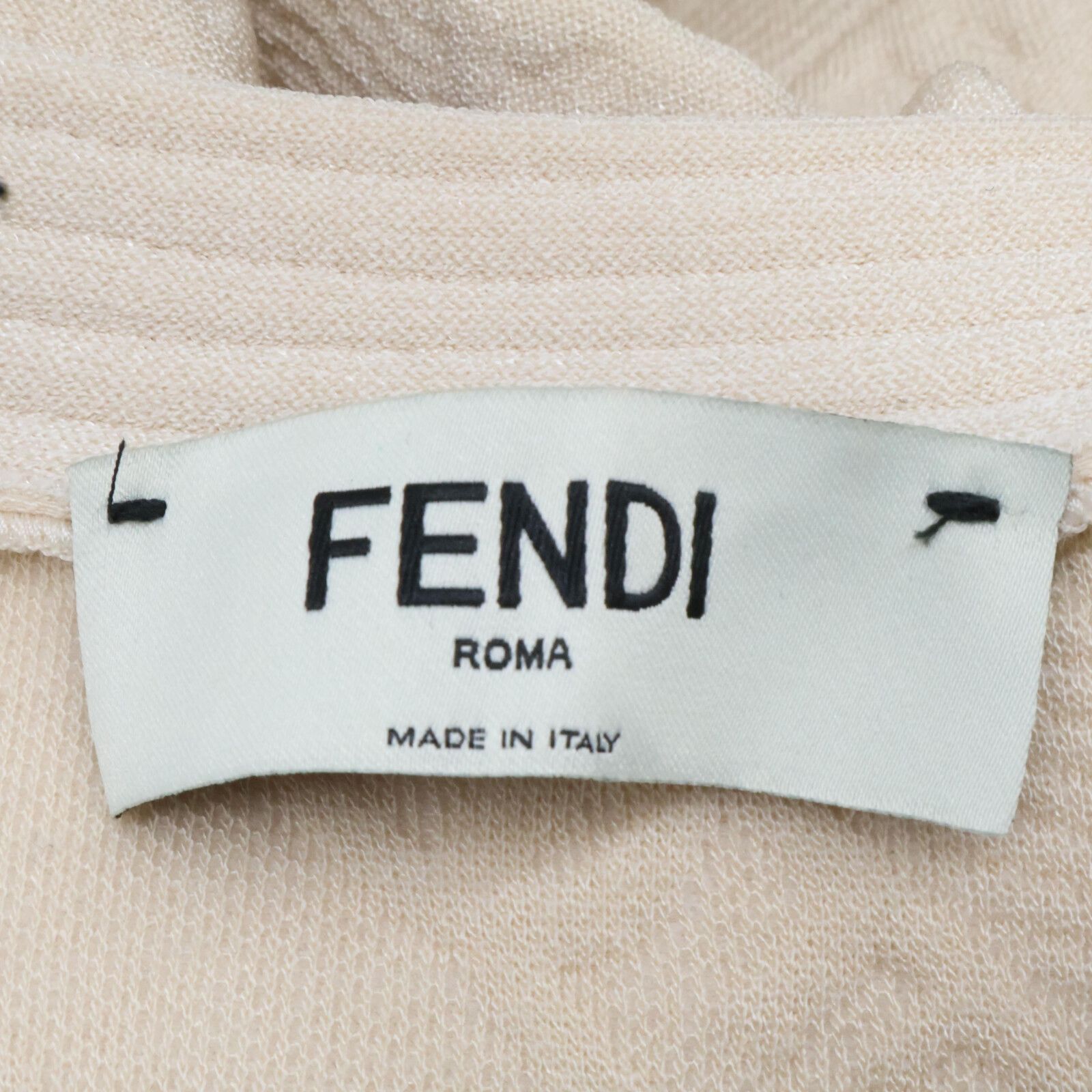 【極美品】FENDI フェンディー　カーディガン　ノースリーブ　セット　ベージュ FENDI フェンディ ﾍﾞｰｼﾞｭ FZC944 ﾁｪｰﾝｼﾞｬｶﾞｰﾄﾞｶｰﾃﾞｨｶﾞﾝ 36