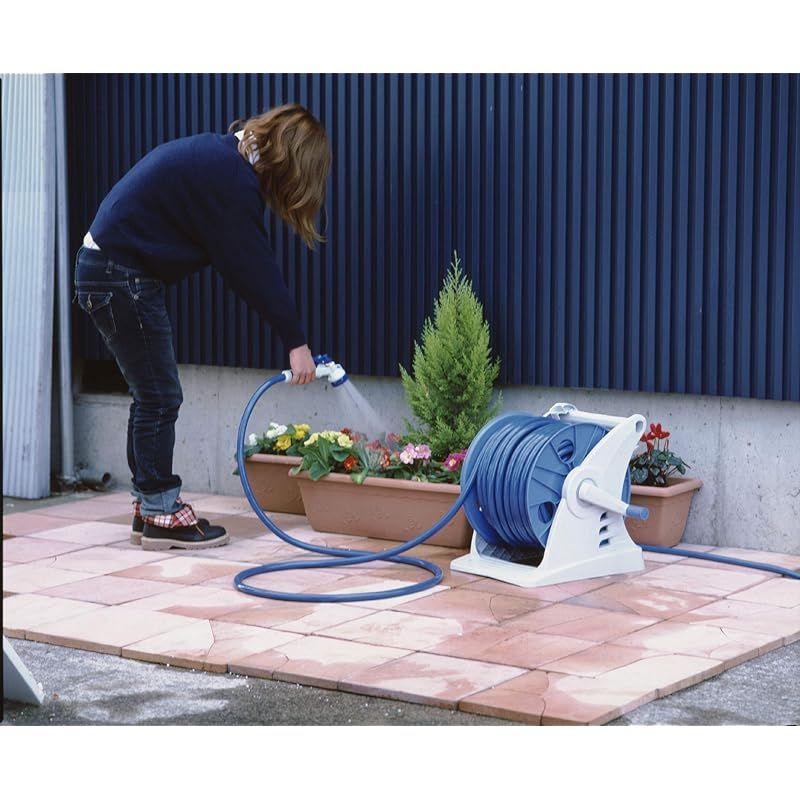グリーンライフ ホース ホースリール 50m 足踏みステップ付で巻き取りやすい ジェニアス ホース内径15 GR50GNF 0