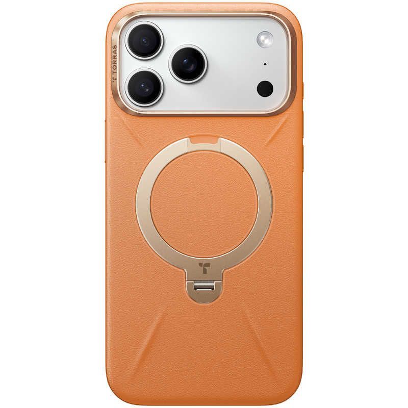 【 新品 未開封 】 TORRASトラス　Torras - Ostand Q3 レザートーン Case for iPhone 17 Pro Max オレンジ　X00FX3082 未使用 送料無料