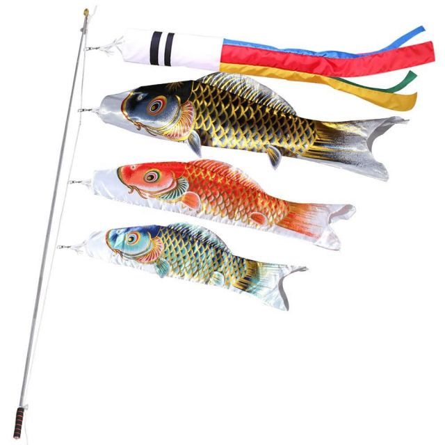 鯉のぼり こいのぼり 金箔 ベランダ用 ミニ 鯉3匹 2m伸縮スタンド付 吹流し1.3m 特選 最 鯉のぼり 金箔ぼかし撥水加工 こいのぼり マンション 五月人形 端午の節句 初節句 ポリエステルサテン使用