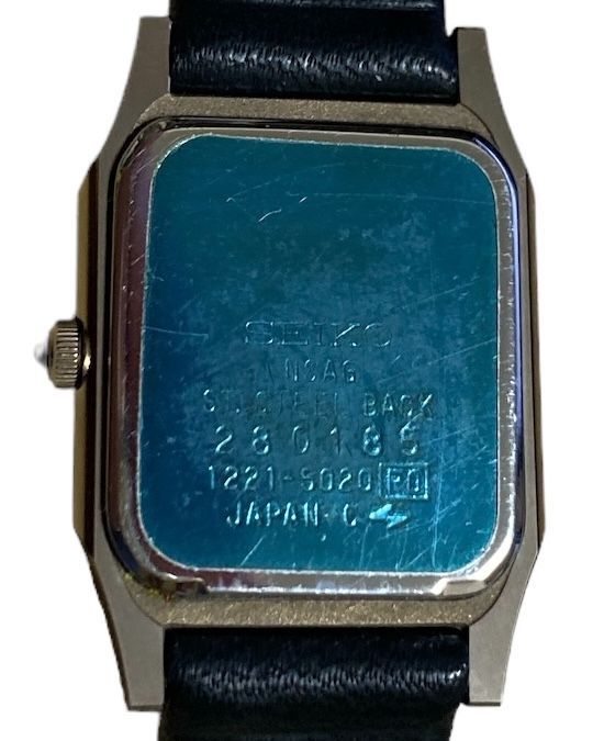 SEIKO セイコー Exceline エクセリーヌ 1221-5020 黒文字盤 スクエア