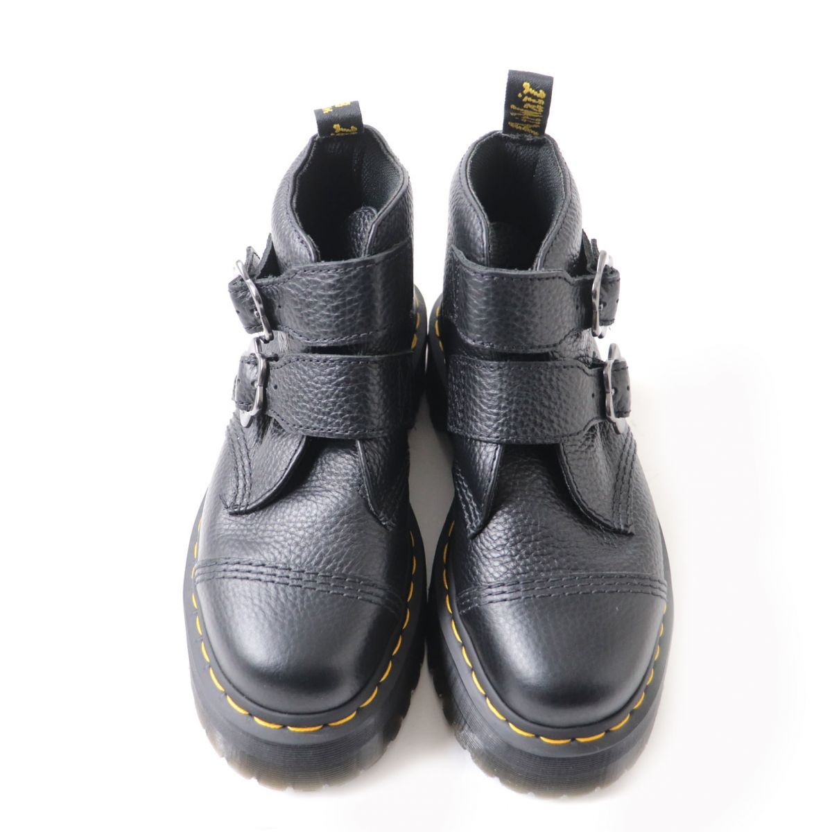 極美品☆Dr.Martens ドクターマーチン DEVON FLWR フラワーモチーフ ベルトデザイン 厚底 レザーブーツ レディース ブラック 黒  UK5 - メルカリ